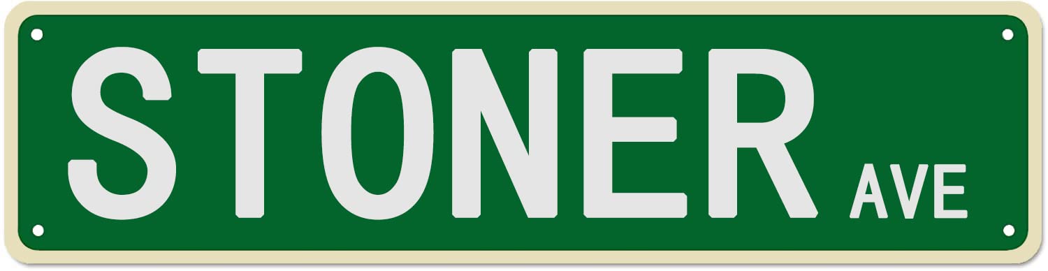 Stoner Ave Vintage Poster Street Tin Sign Avenue Road Wall Decoration Metal Sign for Man Cave Bar Pub Cafe Home Wall Decor 4x16 Inch