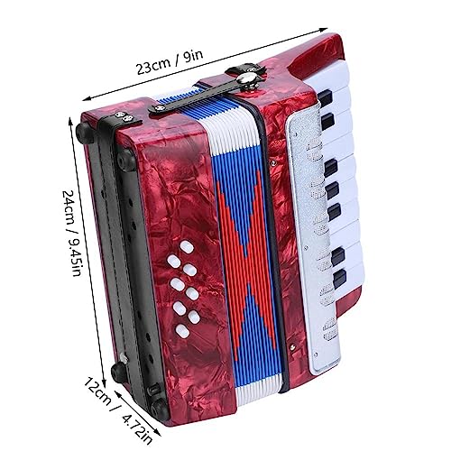 17 Keys 8 Bass Piano Celluloid Accordion for Beginners and Adults, Portable Concertina With Side Adjustable Strap - Image 2