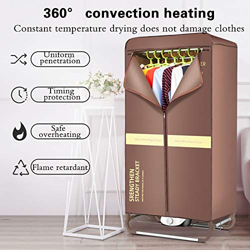 1000 W draagbare droger, 15 kg drielaagse opvouwbare elektrische droger, 1,4 m intelligente regeling energiebesparing (negatieve ionen) automatische synchrone verwarming droger - Image 3