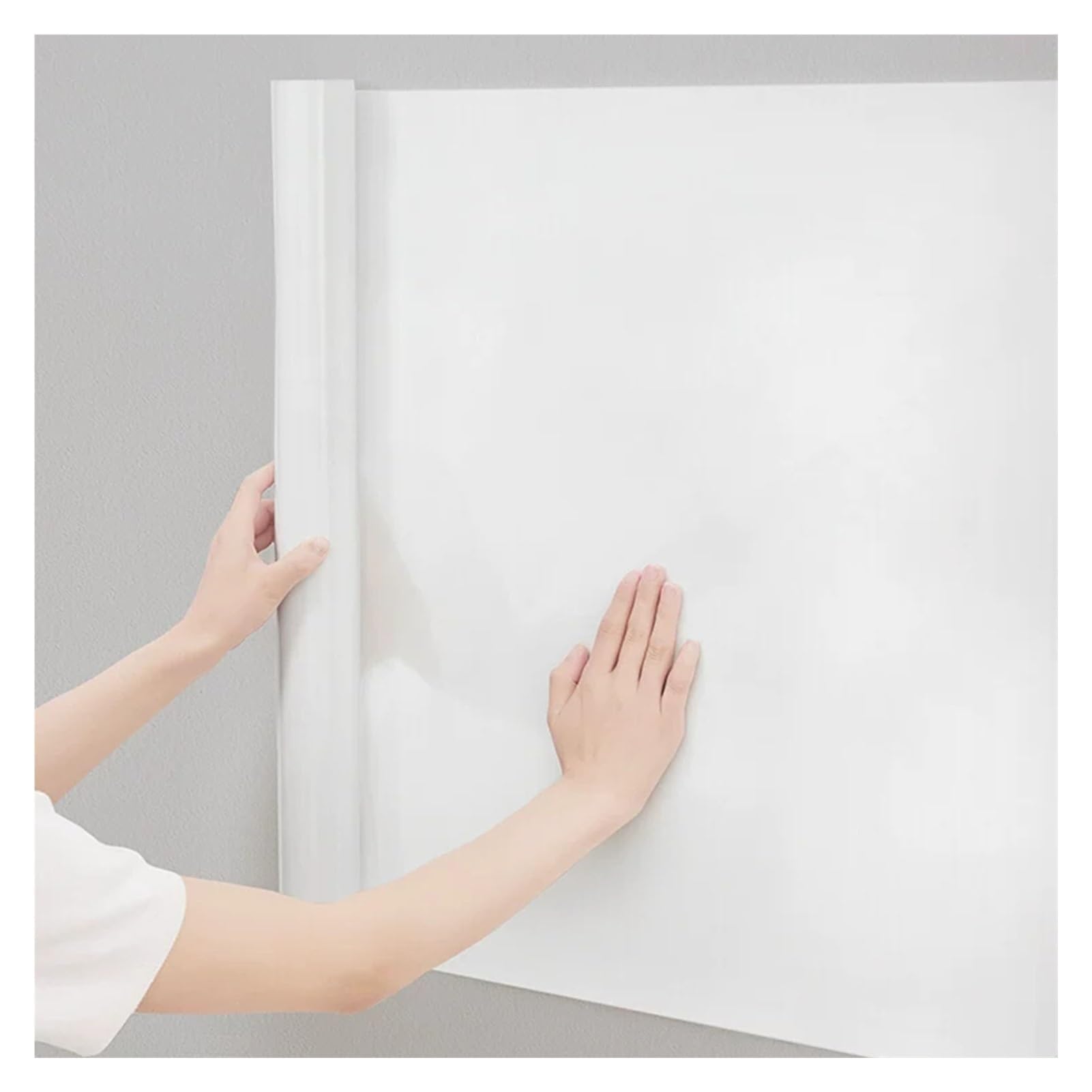 Autocollant Tableau Blanc Effaçable à Sec 1 Rouleau Feuille de Papier Contact pour Maison Écoles Mur 45cmx5m Blanc
