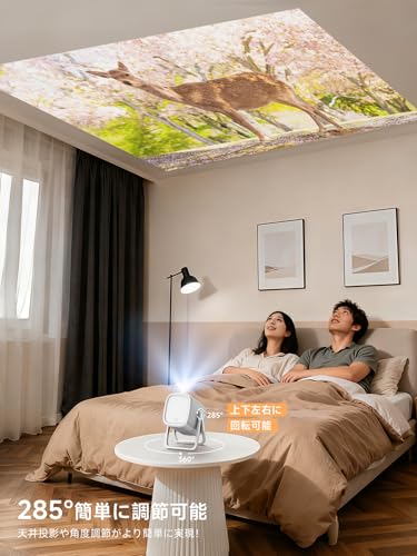 undefined 【360°回転・1.1:1短焦点】iSinbox プロジェクター 家庭用 小型 Netflix公式アプリ内蔵 4K対応 プロジェクター 1000ANSI ぷろじえくたー 家庭用 WiFi&Bluetooth5.4対応 オートフォーカス YouTube/PrimeVideo対応&Dolbyサウンド搭載 ゲーム用 ホームプロジェクター 自動台形補正 卓上/天井吊り 誕生日 プレゼント 白い の商品画像 1