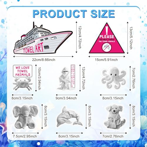 Imanes decorativos de animales de toalla para puerta, 8 piezas miniatura 2