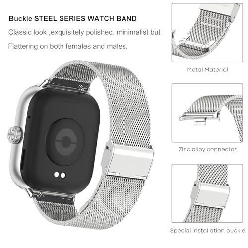 Metalen armband Xiaomi Redmi Watch 5/4 en Mi Band 8 Pro/9 Pro, roestvrij staal 304, verstelbaar 142-215 mm - Afbeelding 4