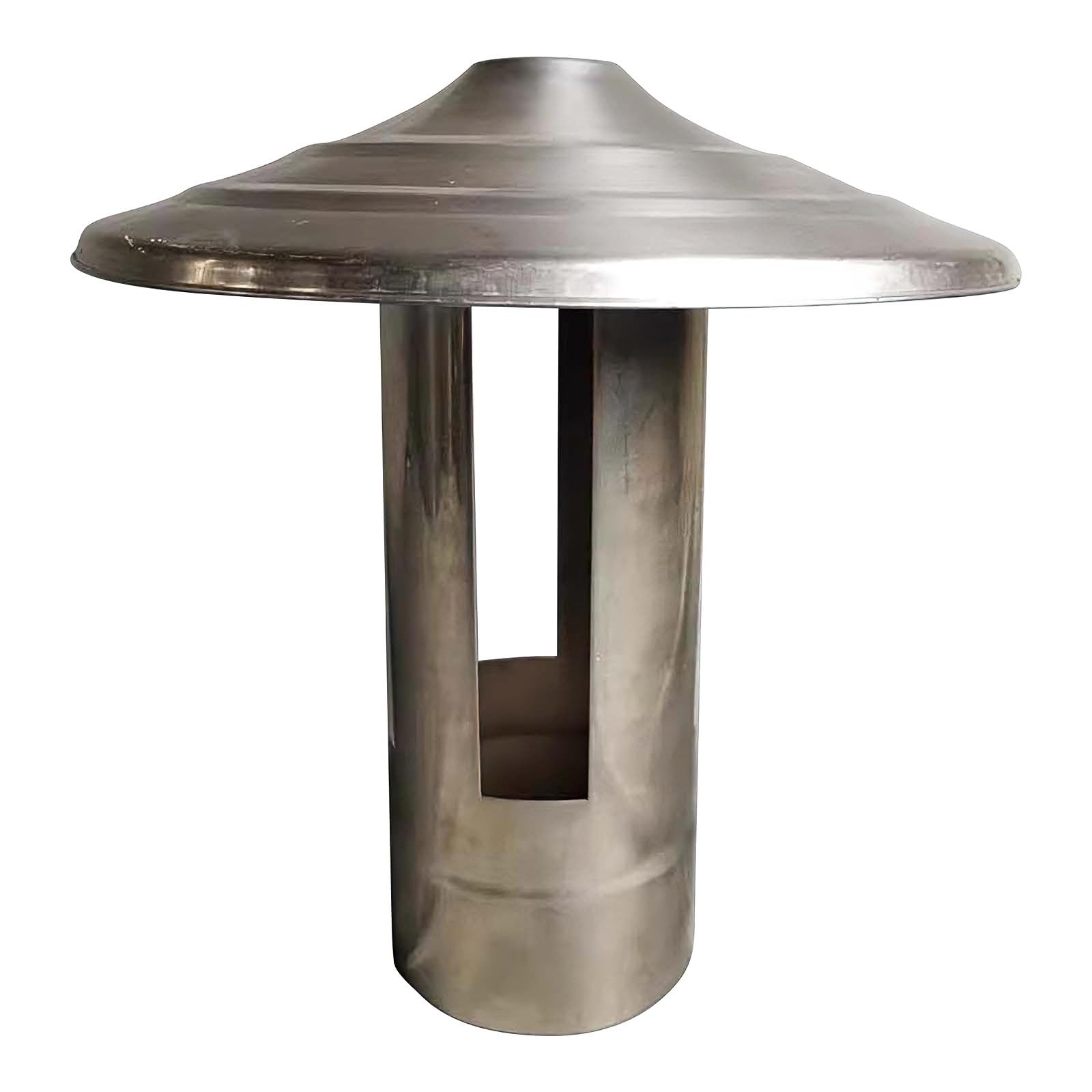 Comignolo Antivento Antipioggia in Acciaio Inox Tappo Rotondo di Sfiato per Esterni Cappello Antipioggia Camino Adatto per Tubi Esterni(10cm/3.94in)