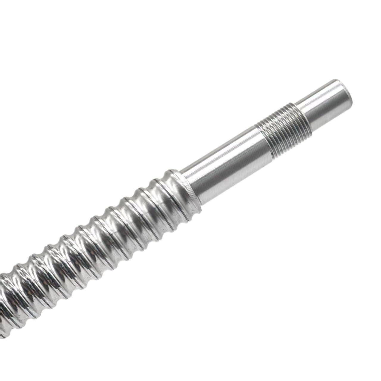 Śruba kulowa z gwintem lewym DFU3205 podwójną nakrętką | C7 Walcowane BK25 BF25 Obrobione końcówką 32 mm Średnica 5 mm Skok śruby kulowej pociągowej(850mm 33.46" long)