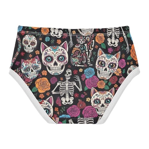 Cotton Toddler Underwear Floral Colorful Skull Cats Floral Black Cute Panties Girl Fancy Underpants Briefs 2t2