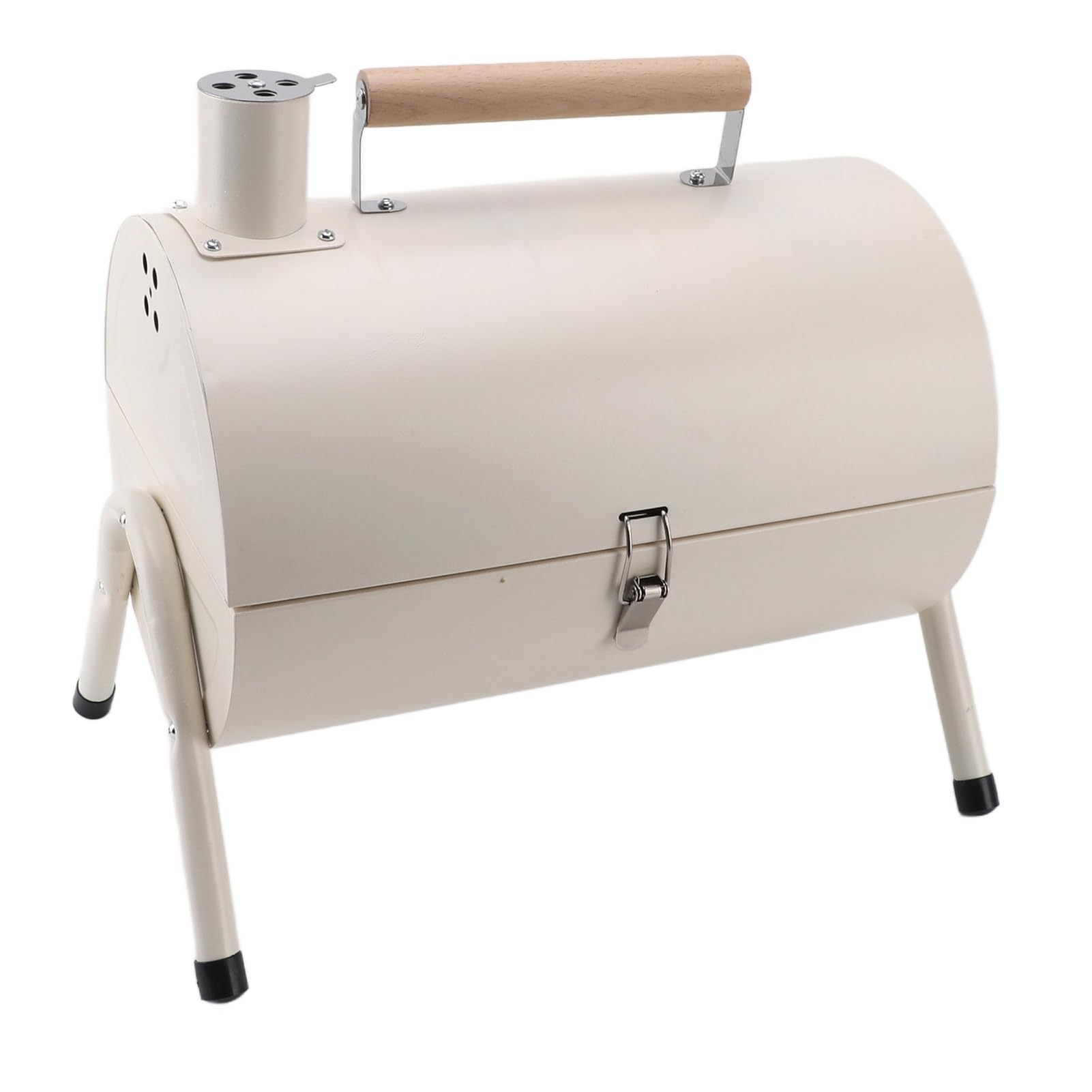 Pssopp Dwustronny Przenośny Grill Węglowy Wielofunkcyjny Piec do Grillowania na świeżym Powietrzu z Kominem, Bezdymny Projekt na Patio Piknik Kempingowy (Biały bez blachy do pieczenia)
