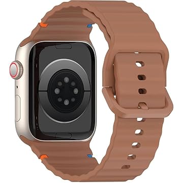 CAPTOU - Pulseira Ondulada Compativel com Apple Watch 46mm Series 10-45mm Series 9/8/7-44mm Series 6/5/4/SE - 42Series 3/2/1 - Ultra/Ultra2 49mm (Marrom, 38mm a 41mm)