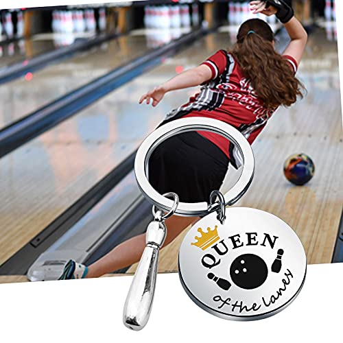 Llavero de bowling Queen of the Lanes en acero inoxidable de 3.0 para jugadoras 6