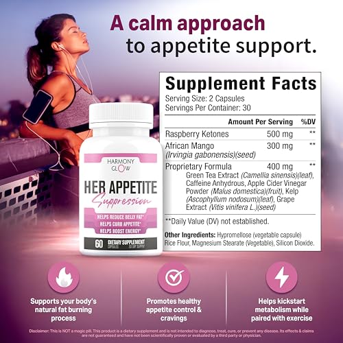 Her Appetite Suppression - Supports GLP-1 Related Metabolic Pathways, Promotes Weight Loss for Women, Helps Control Appetite/Cravings & Promotes Energy | 3rd Party Tested Supplement - 60 Capsules - Image 3