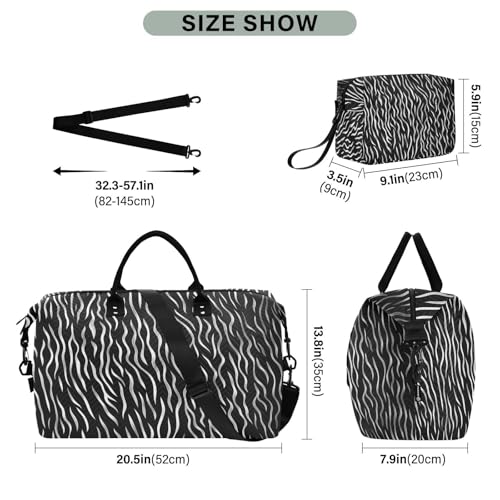 CEBUGI Fur Animal Print Quilted Duffle Bag for Women Large Carry On Travel Weekend Bag Hospital Bags for Labor and Delivery3
