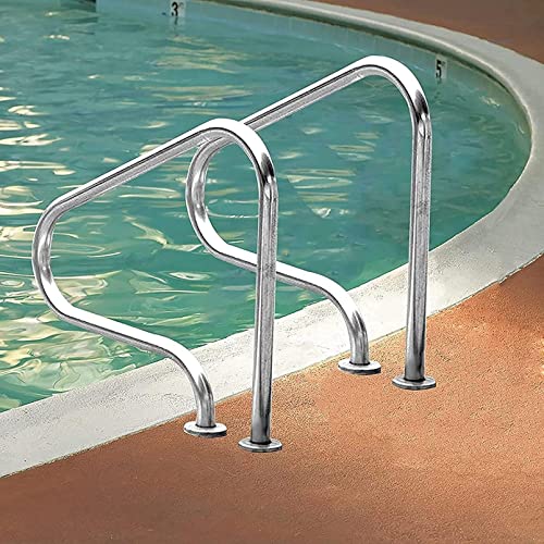 Scaletta per piscina in acciaio inox resistente, design antiscivolo per ingresso e uscita sicuri, ideale per piscine e vasche idromassaggio