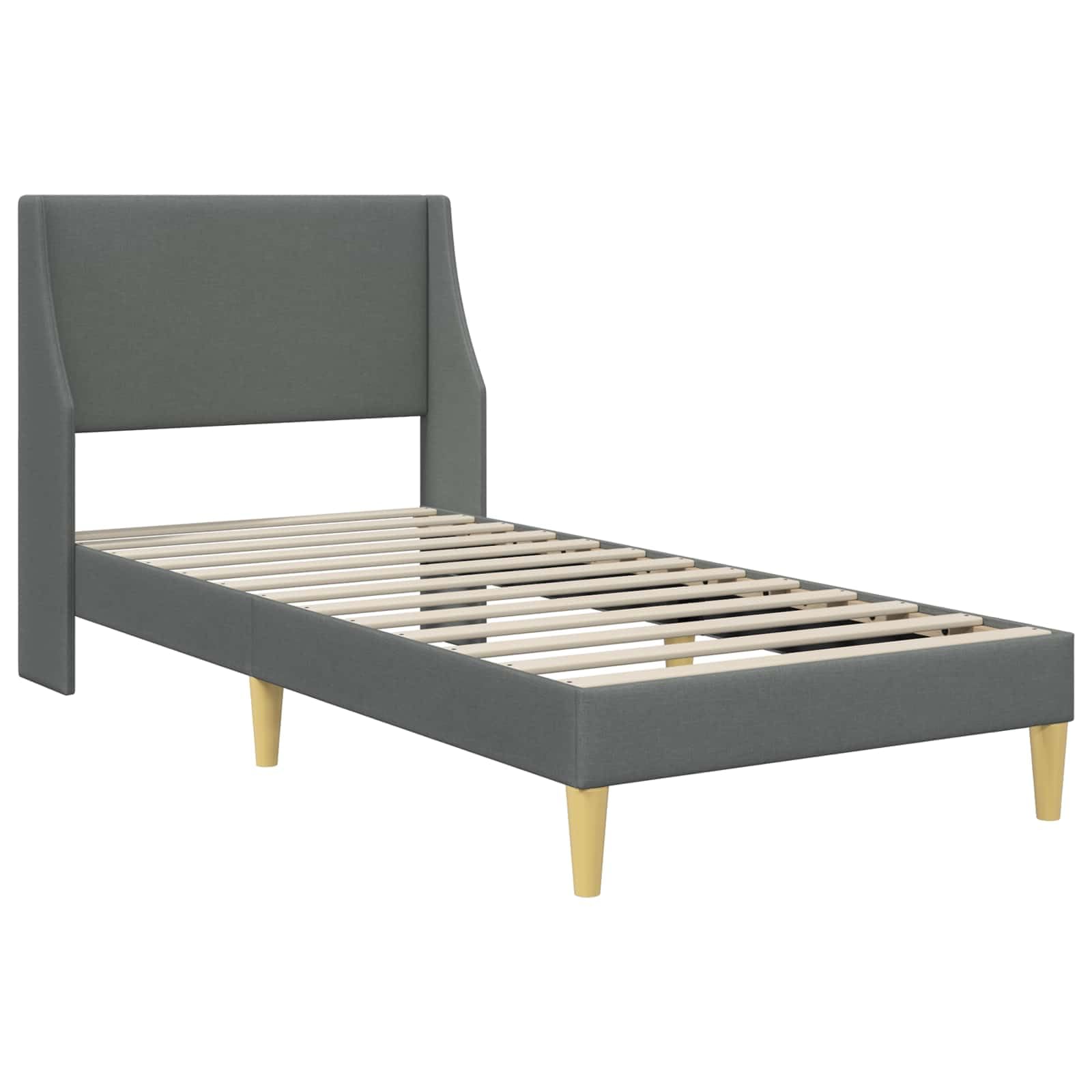 Marco de cama con cabecera, 90 x 190 cm, aterciopelado, cama de plataforma con soporte de láminas sin colchón, fácil montaje para dormitorio, adultos