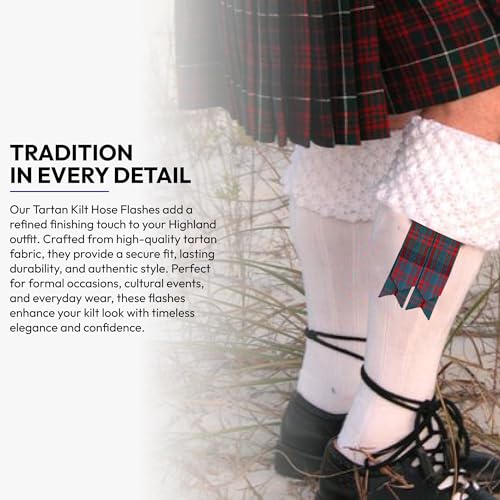 Image of Scottish Tartan Kilt Flashes with Elastic Adjusters