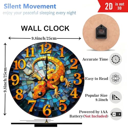 Reloj de pared redondo de madera de 10 pulgadas miniatura 3