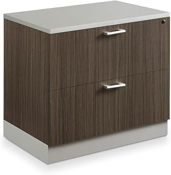 NBF Lateral File Cabinet 2 Drawer Office Storage with Locking, Driftwood