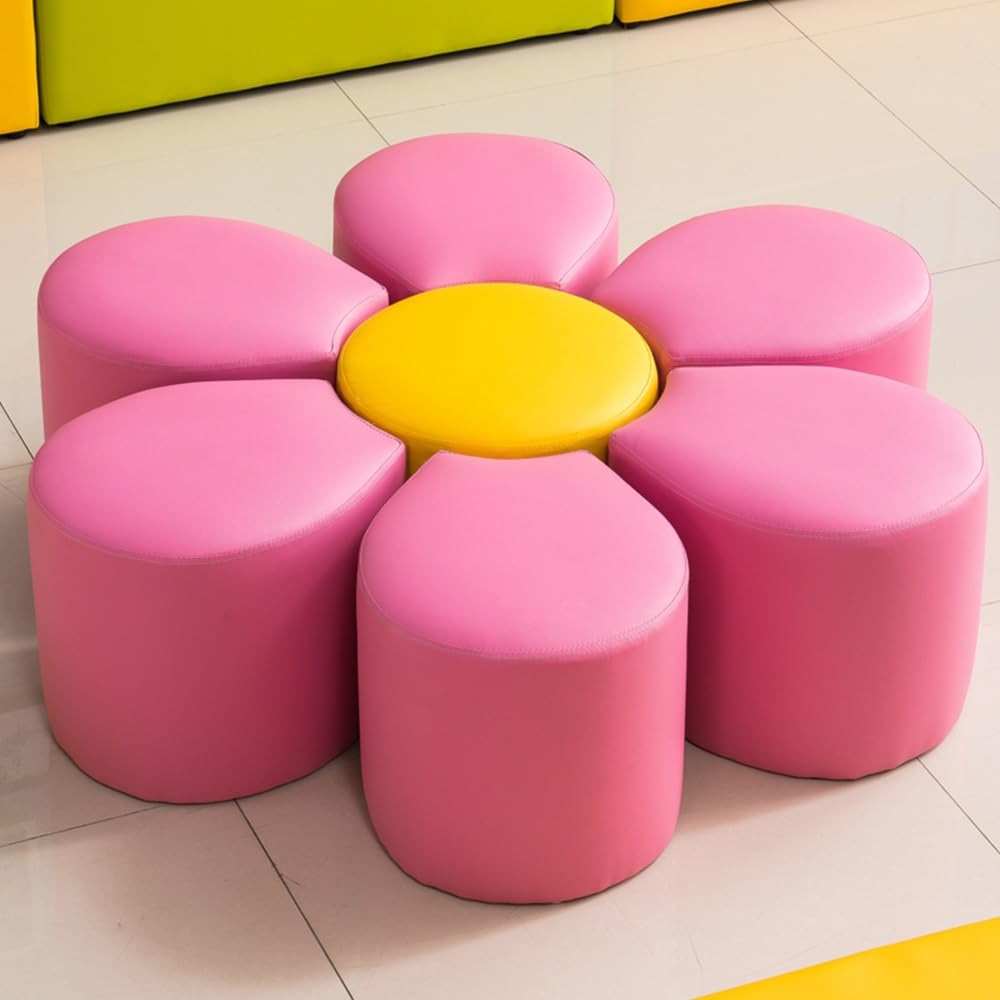 Ring Around Soft Modular Seating Set for Toddlers and Kids, Foam Flexible, Scape Stool with Teacher Seat(A)