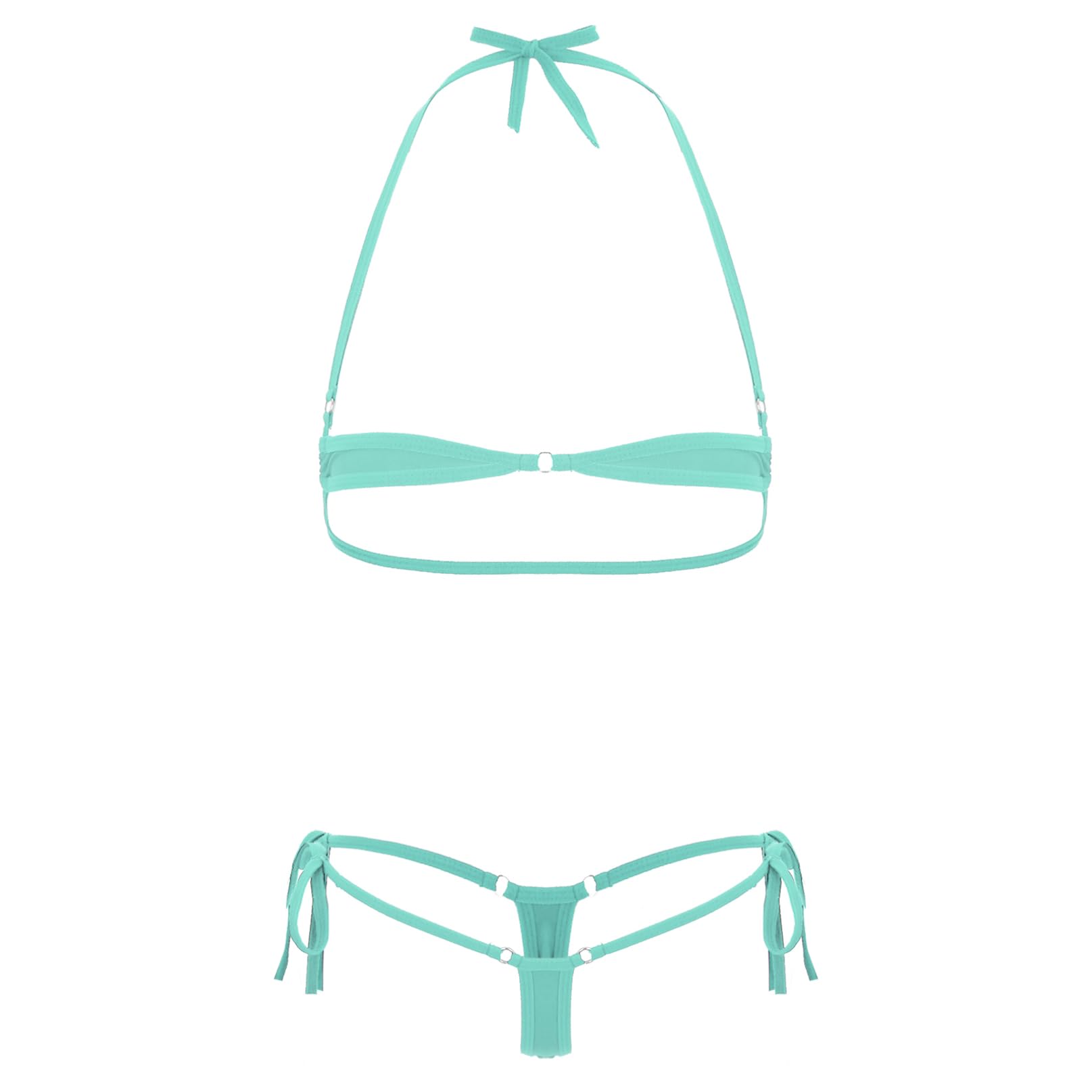 iiniim Micro Bikini Mujer Sexy Mini Bikini Tangas G-String Braga Alta Cintura Bikinis Brasileños Dos Piezas Traje de Baño Conjunto de Lencería Erótica Pijama