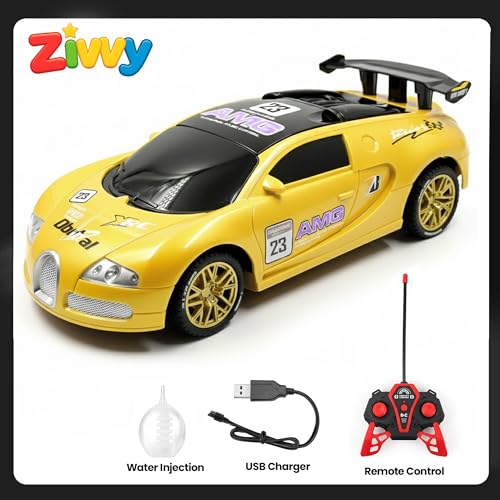 Image of Big Rechargeable Remote Control Car Toys | LED Headlights, Spray Smoke,Up to 120 min Non-Stop Play Time, 150ft Remote Range, USB Charging, Anti-Skid Tyres, BIS Certified,Birthday Gift for Kids