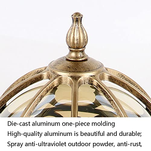 Lámpara de poste victoriana de latón con columnas esféricas y diseño premium de 8,6" 7