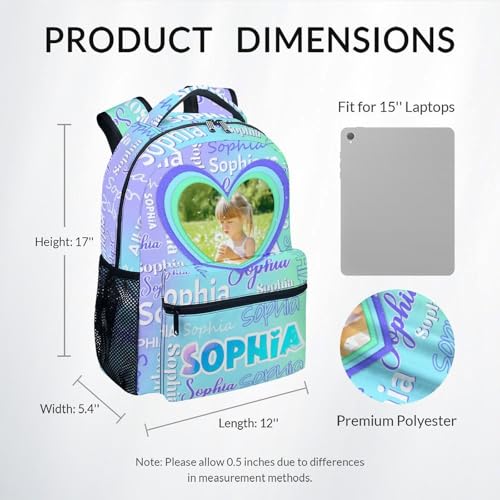 UNIKITTY Kids Backpack for Girls, Personalized School Bags for Boys - Custom Backpack with Photo & Name - 17 Inch Customized Toddler Bookbag for Kindergarten4