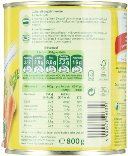 Sonnen Bassermann Erbsen-Suppentopf , 3er Pack (3 x 800 g Dose)