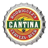 Personalized Beer Bottle Cap Sign - Mexican Cantina Wall Art - Custom Bar Decor - 13x13x3' inches - Metal Wall Art