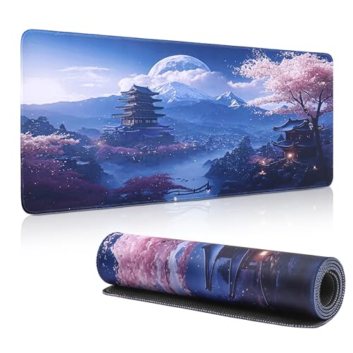 Yimomoyi Tapis de Souris de Jeu, 800 x 300mm XXL Tapis Souris Gaming Grand, Tapis Bureau Antidérapant Étanche, sous Main Souris à Bords Cousus pour Gamer, Ordinateur, PC (Style C)