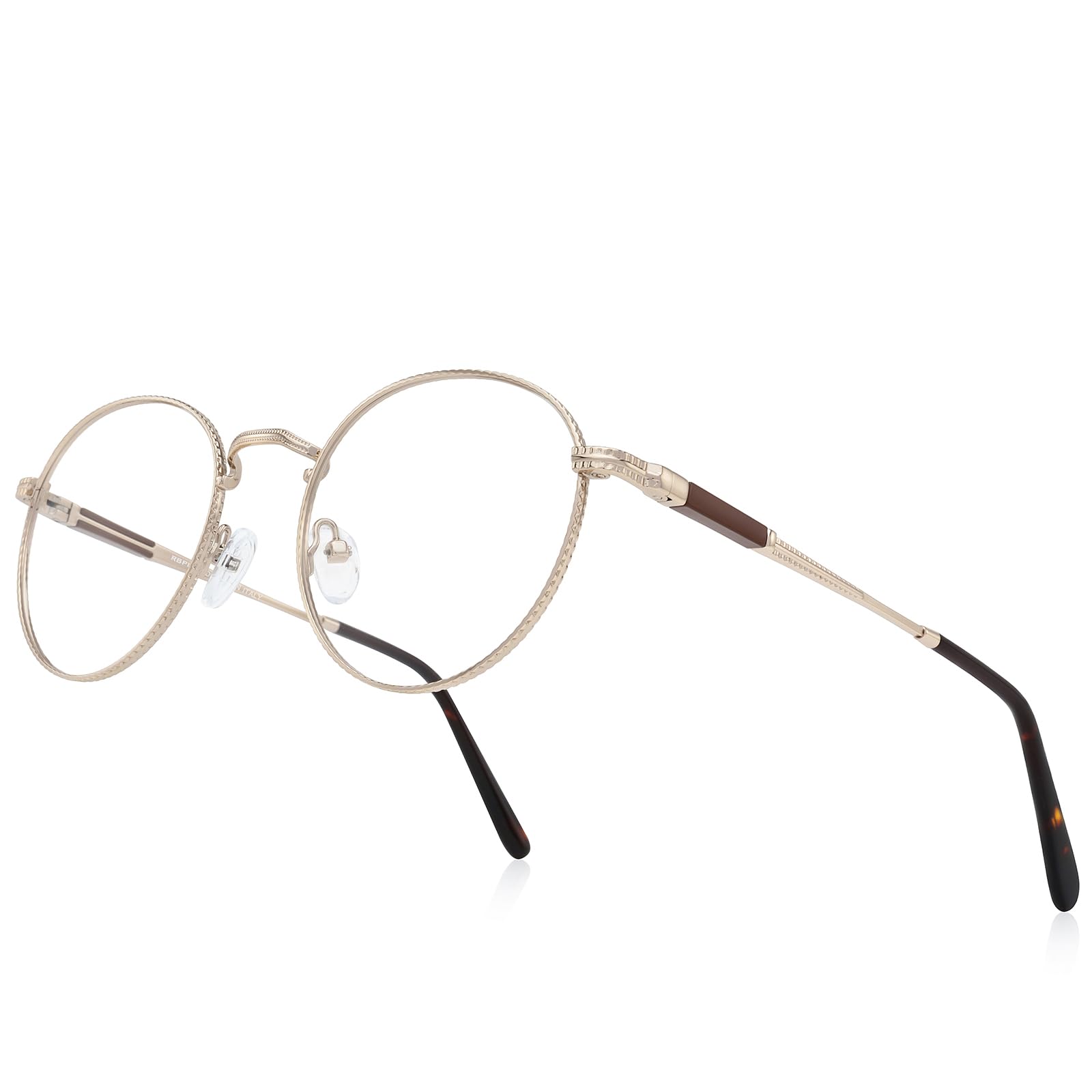 RB.Pilot Round Reading Glasses for Women Men Vintage Retro Blue Light Blocking Computer Readers