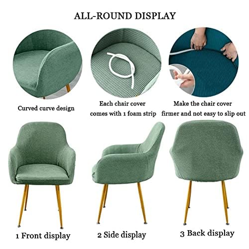 Housse De Chaises Salle À Manger 6 Pieces Couverture De Chaise Scandinaves des Accoudoirs Jacquard Housse De Fauteuil Salon Extensible Lavable pour Cuisine Décor De Restaurant