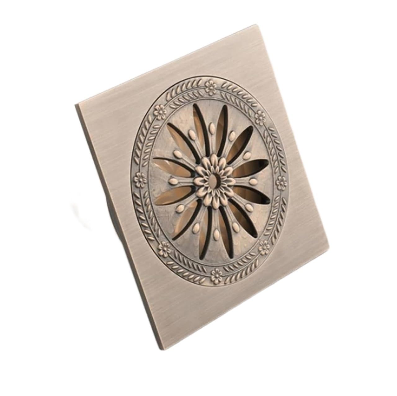shower drain， Drain Plug Solid Brass Antique Shower Bathroom Square Cover Hair Strainer