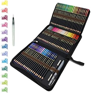 tvfly 72 Watercolour Pencils Set in Big Pencil Case Zip-Up Set Easy to Store and Protect Your Colouring Pencils, Suitable for Beginners & Pro Artists Drawing Adults and Professionals