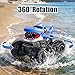 BOBXIN Amphibious Remote Control Shark Monster Truck Squirt Water,4WD All-Terrain Off-Road 2.4Ghz Waterproof RC Car Pool Water Toys for Kids Age 6+ Blue