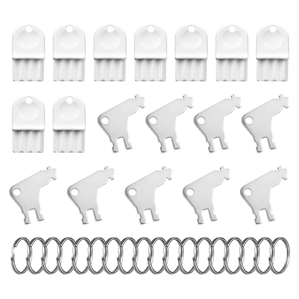 CTRLZS 18pcs Paper Towel Key Set,Universal Toilet Tissue Dispenser Key Replacement Paper Towel Holder Key with 18 Key Rings
