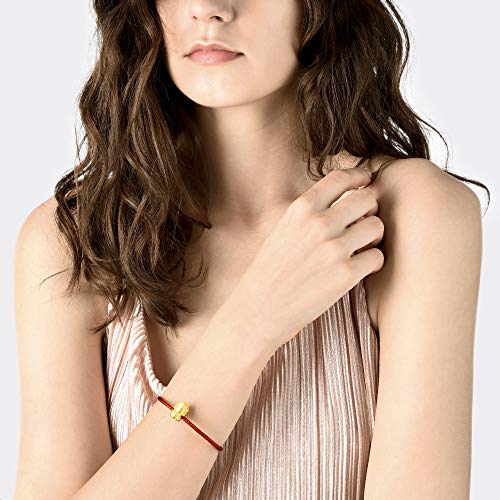 CHOW SANG SANG 999 24K Solid Gold Guan Yin Blessing Charm Bracelet for Women 88262C3