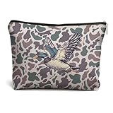 DOFQZ Vintage Mallard Duck Camo Makeup Bag, Duck Hunting Hunter Gifts Cosmetic Bags for Women, Camouflage Wildlife Wild Animal Makeup Zipper Pouch