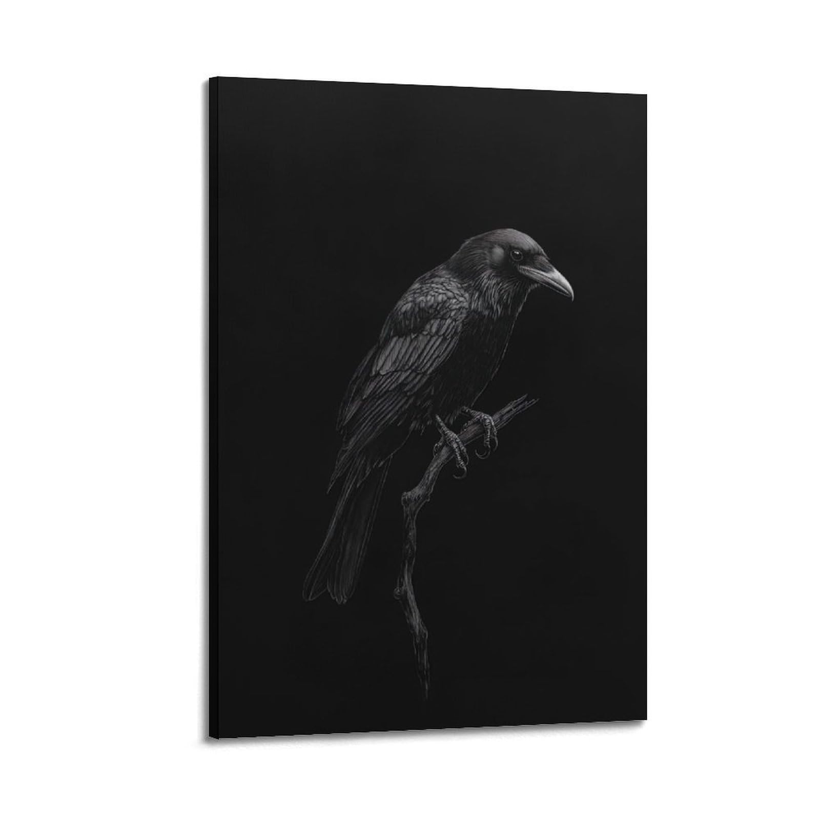 WZKTCL Animal Poster Raven in The Dark Poster Decorative Painting Canvas Wall Posters And Art Picture Print Modern Family Bedroom Decor Posters 24x36inch(60x90cm)
