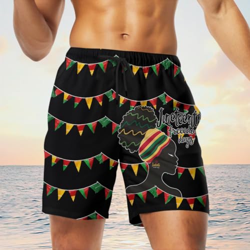 Juneteenth Mens Swim Trunks - Black History Hawaiian Mens Swim Short Beach Shorts TU-SH-553