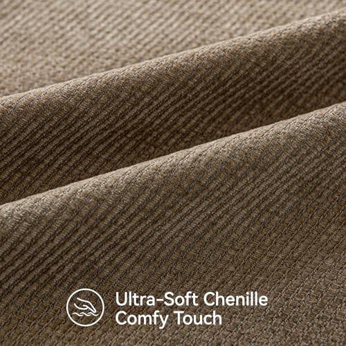Image of a moment Pack of 2 Decorative Chenille Throw Pillow Covers with Twill Cushion Covers for Sofa Living Room Couch Bed 18x18 Inch Dark Brown