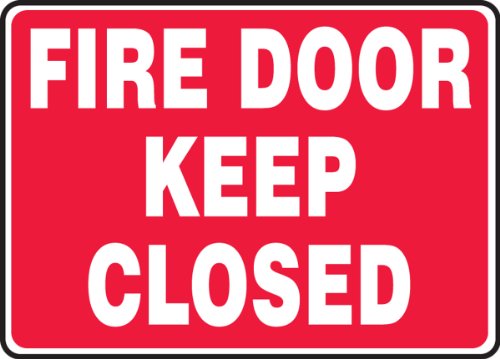 Panneau Fire Door Keep Closed en plastique rigide rouge et blanc 7x10 pouces pour issue de secours