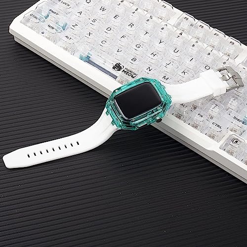 Boîtier Apple Watch 44mm antichoc en PC et bracelet fluororubbeur ultra résistant