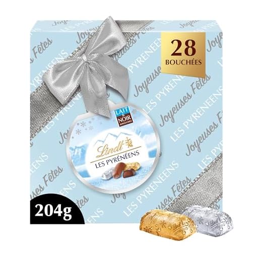 Lindt - Boîte Cadeau LES PYRÉNÉENS - Assortiment de Chocolats au Lait et Noirs - Frais et Fondants - Idéal pour Noël, 204g