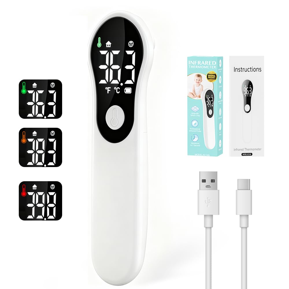 Termometro Digital para fiebre para bebés,niños y adultos,Termometro bebe infrarrojo sin contacto para la Termómetro frente,con mediciones precisas instantáneas,alarma de fiebre,℃ y ℉ Conmutable