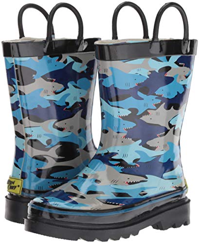 Western Chief Boys Waterproof Printed Rain Boot, Shark Chomp,5-6 Toddler #TOP7