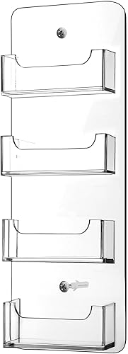 Soporte de Tarjetas de Visita de Acrílico Hillban para Pared con Adhesivos Transparentes, Organizador de Adhesivos con Soporte de Exhibición de