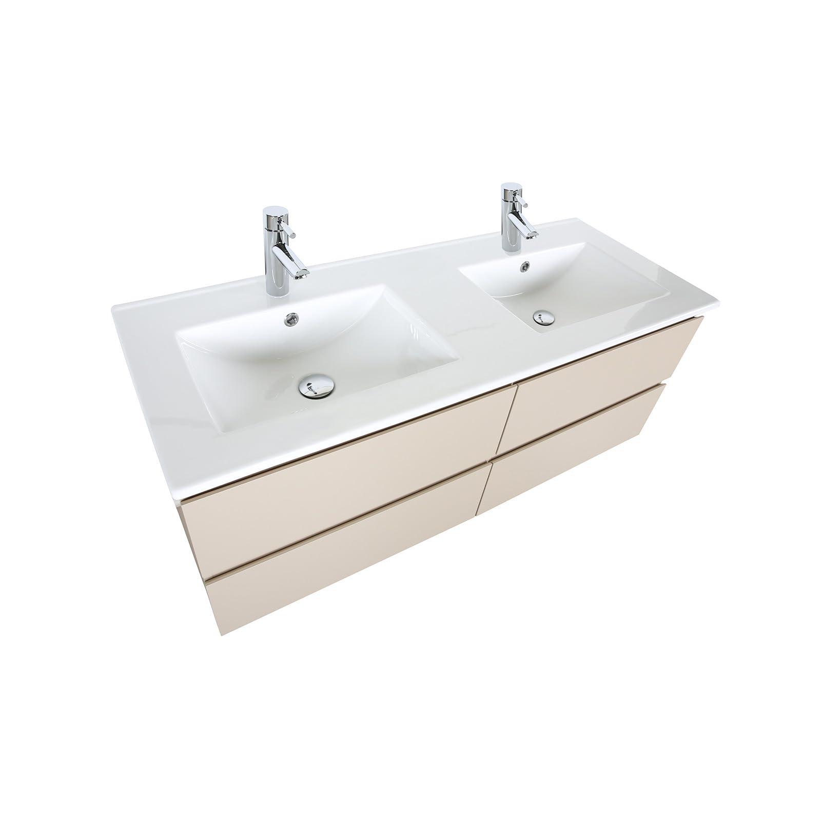 MOB-IN Sorrento - Mobile doppio lavabo sospeso con piano in ceramica, 120 cm