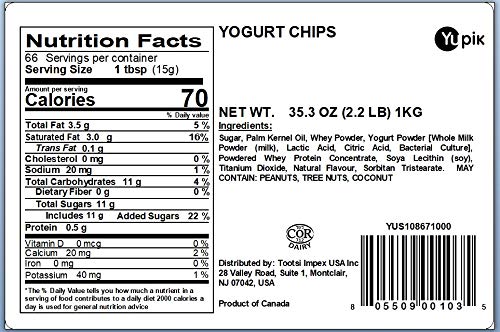 Yupik Yogurt Chips, 2.2 lb