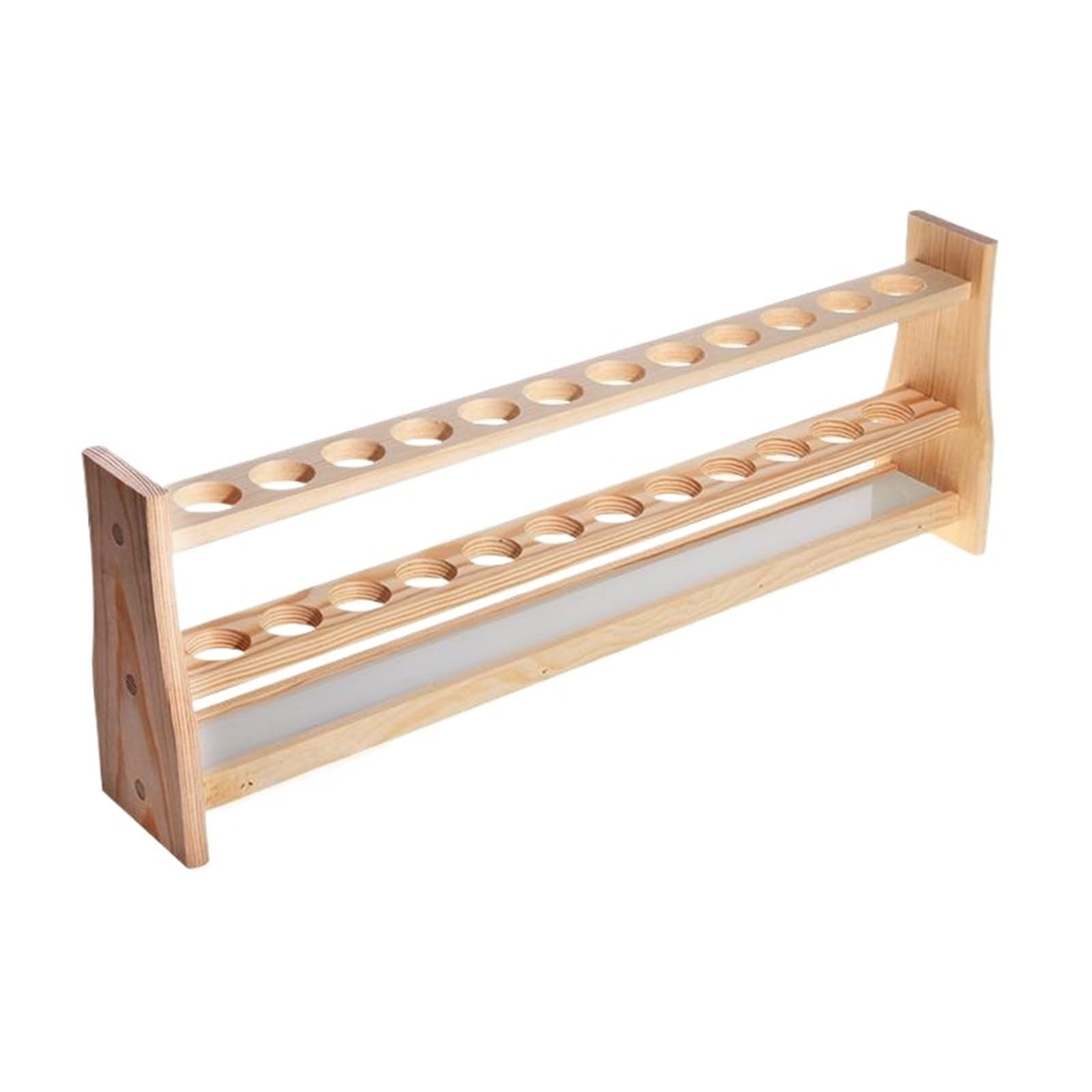 Gradilla para tubos de ensayo Soporte de madera for tubos ensayo, soporte for bureta, for laboratorio, estante, suministros escolares, 28mm x 12 agujeros
