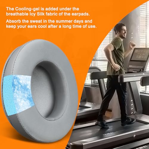 Image of SOULWIT Cooling-Gel Ear Pads Cushions Replacement, for Razer Kraken 2019 /Tournament Edition /Ultimate /Kitty, Earpads for Nari /Essential /Ultimate, Kraken X /V3 X Headset - Grey