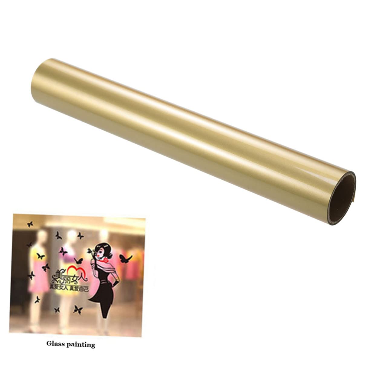 SHINEOFI Lot De 2 Rouleaux De Vinyle PU Brillant pour Transfert Thermique pour T-Shirts Vêtements De Sport Extensible Robuste Facile À Découper Couleur Or